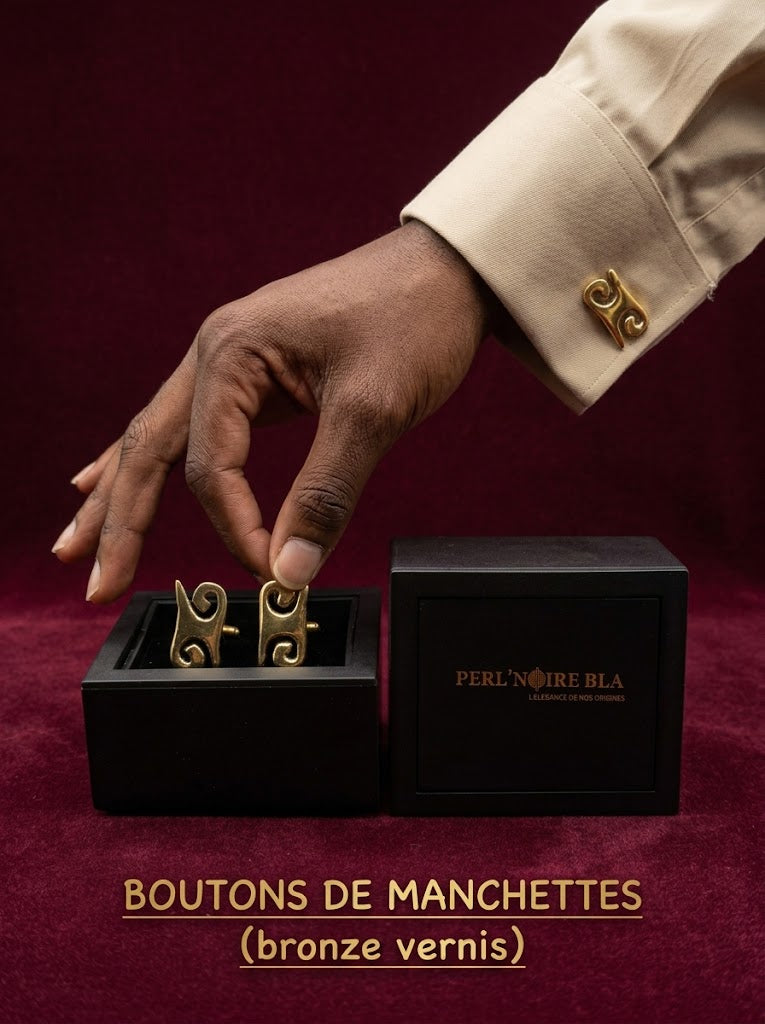 Boutons de manchette en bronze polyvernis
