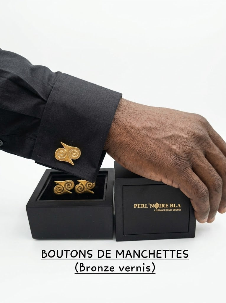 Boutons de manchette en bronze polyvernis